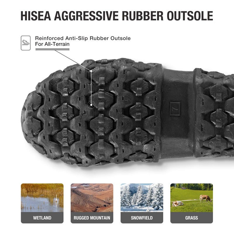 HISEA Men's Mid Rain Boots Waterproof Rubber Boots for Men Mud Boots Outdoor - Image 4
